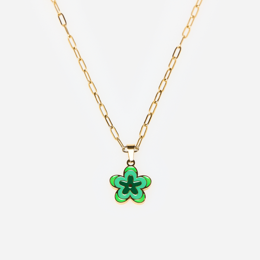 Collar Flor Verde