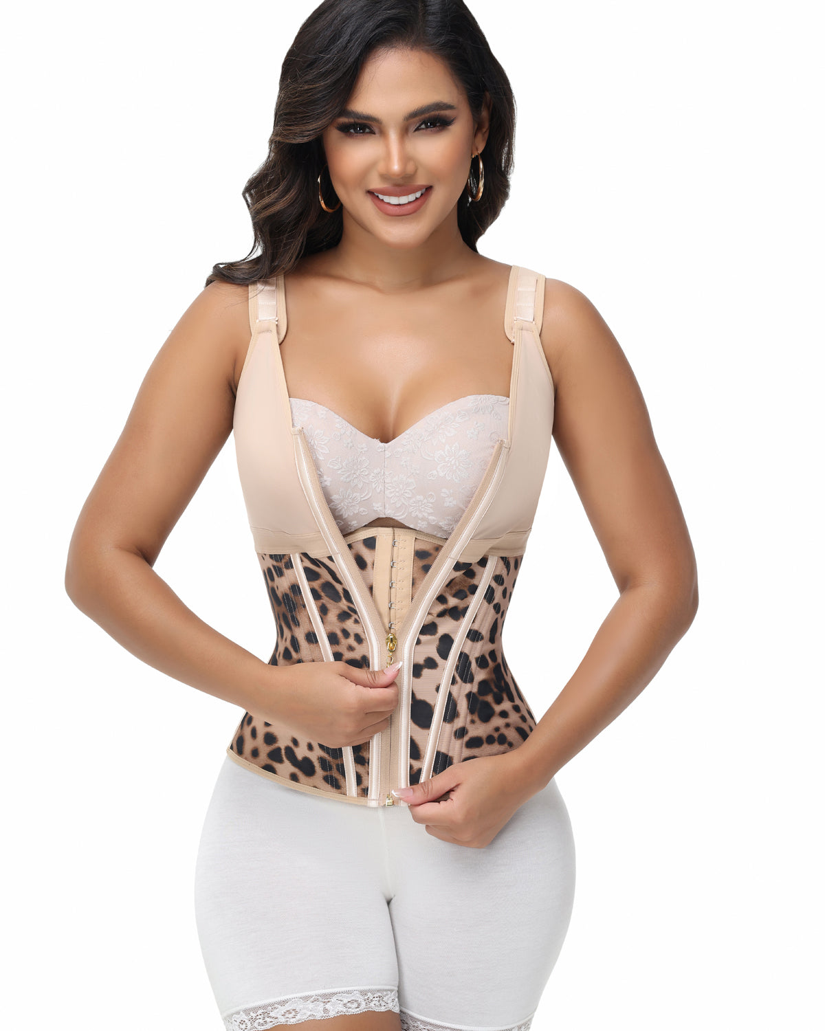 Faja Chaleco de Látex con Cremallera y Sujetador Integrado