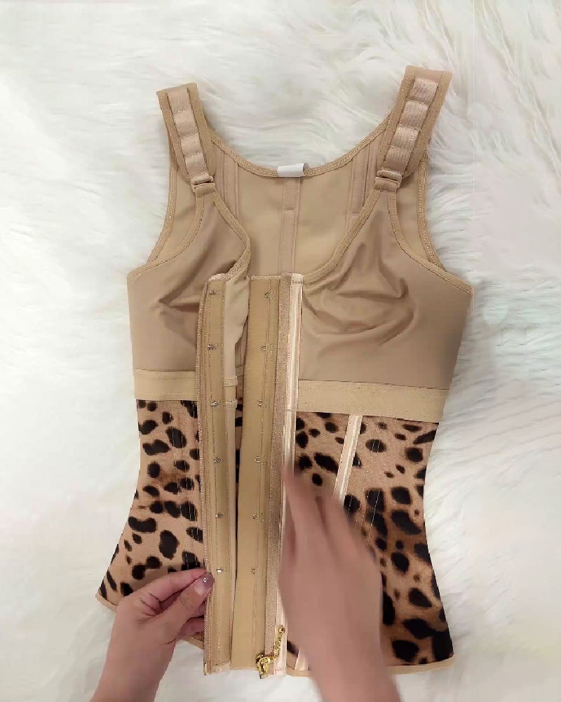 Faja Chaleco de Látex con Cremallera y Sujetador Integrado
