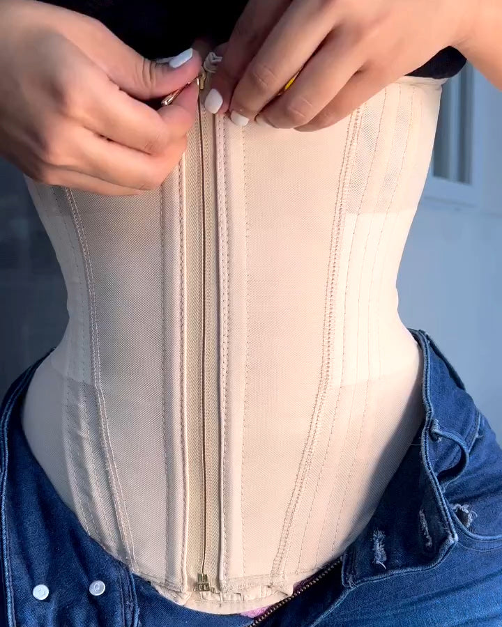 Faja Chaleco con Cremallera y 15 Varillas de Acero