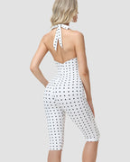 Conjunto Mono Capri de Lunares con Corsé Moldeador – Efecto Reloj de Arena