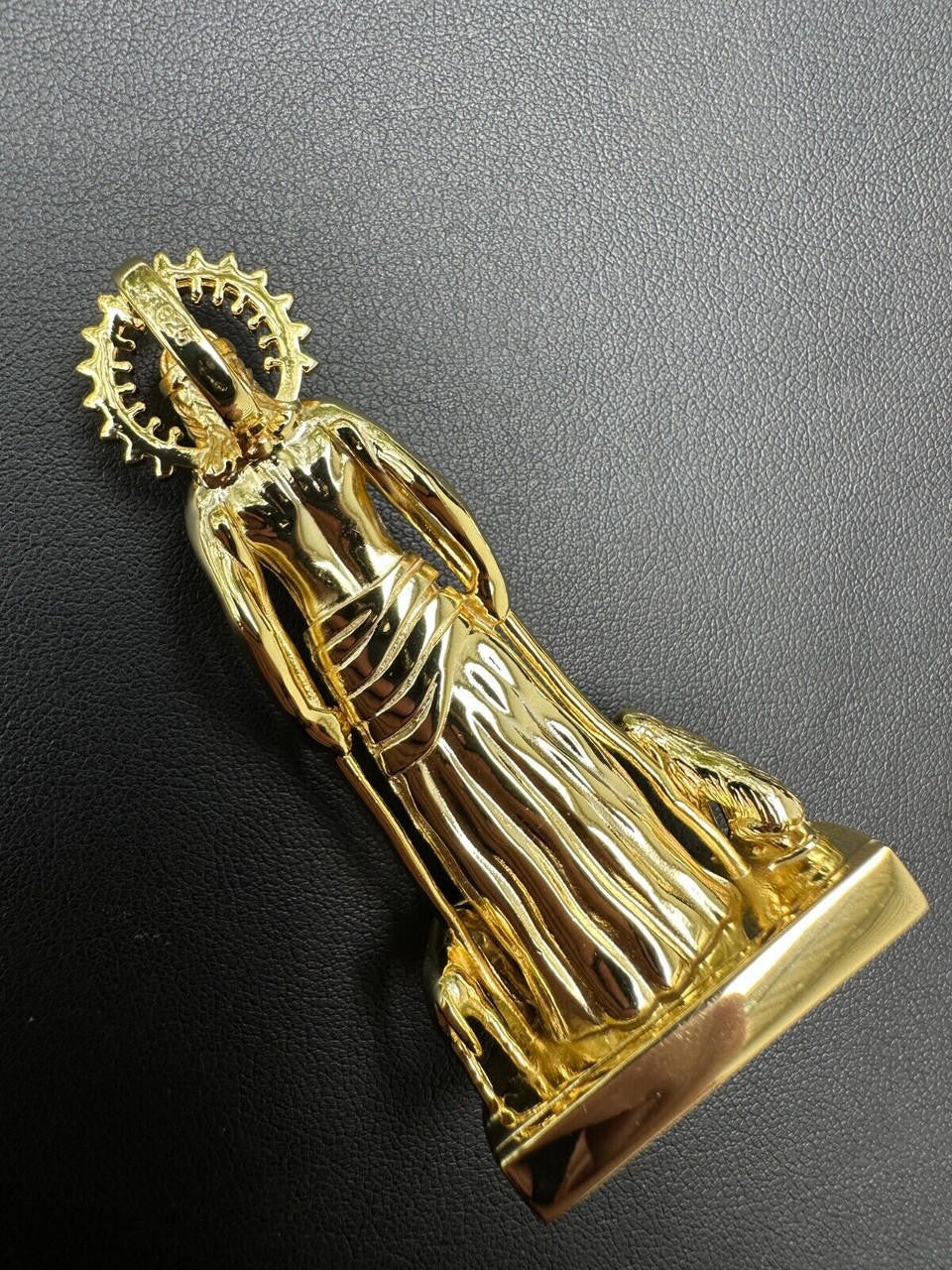 Saint Lazarus Plain San Lazaro Pendant - 14k Gold Vermeil 925 Silver - 3 Sizes 1.25"-2.5"