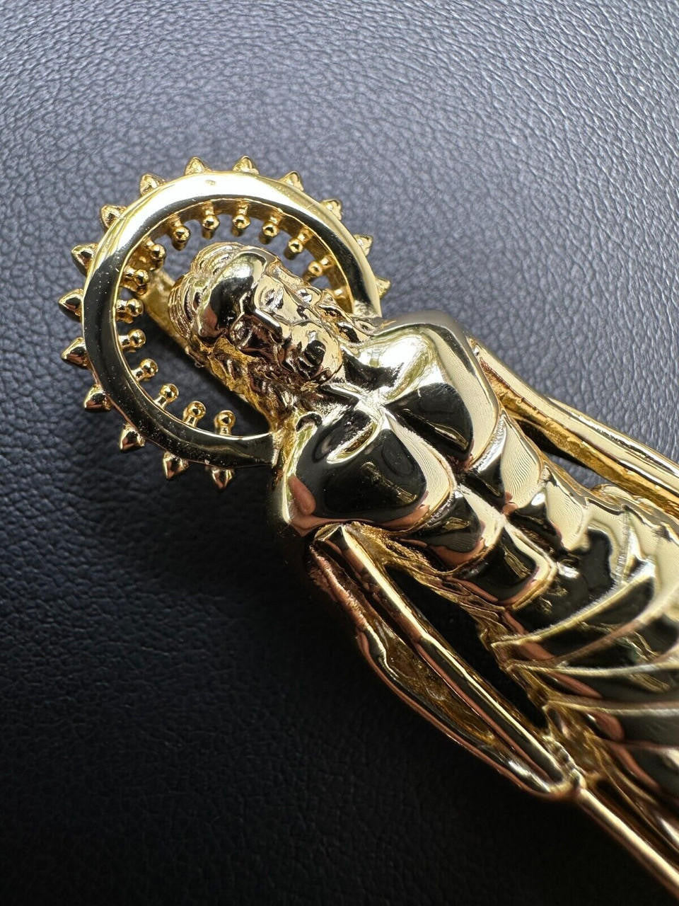 Saint Lazarus Plain San Lazaro Pendant - 14k Gold Vermeil 925 Silver - 3 Sizes 1.25"-2.5"