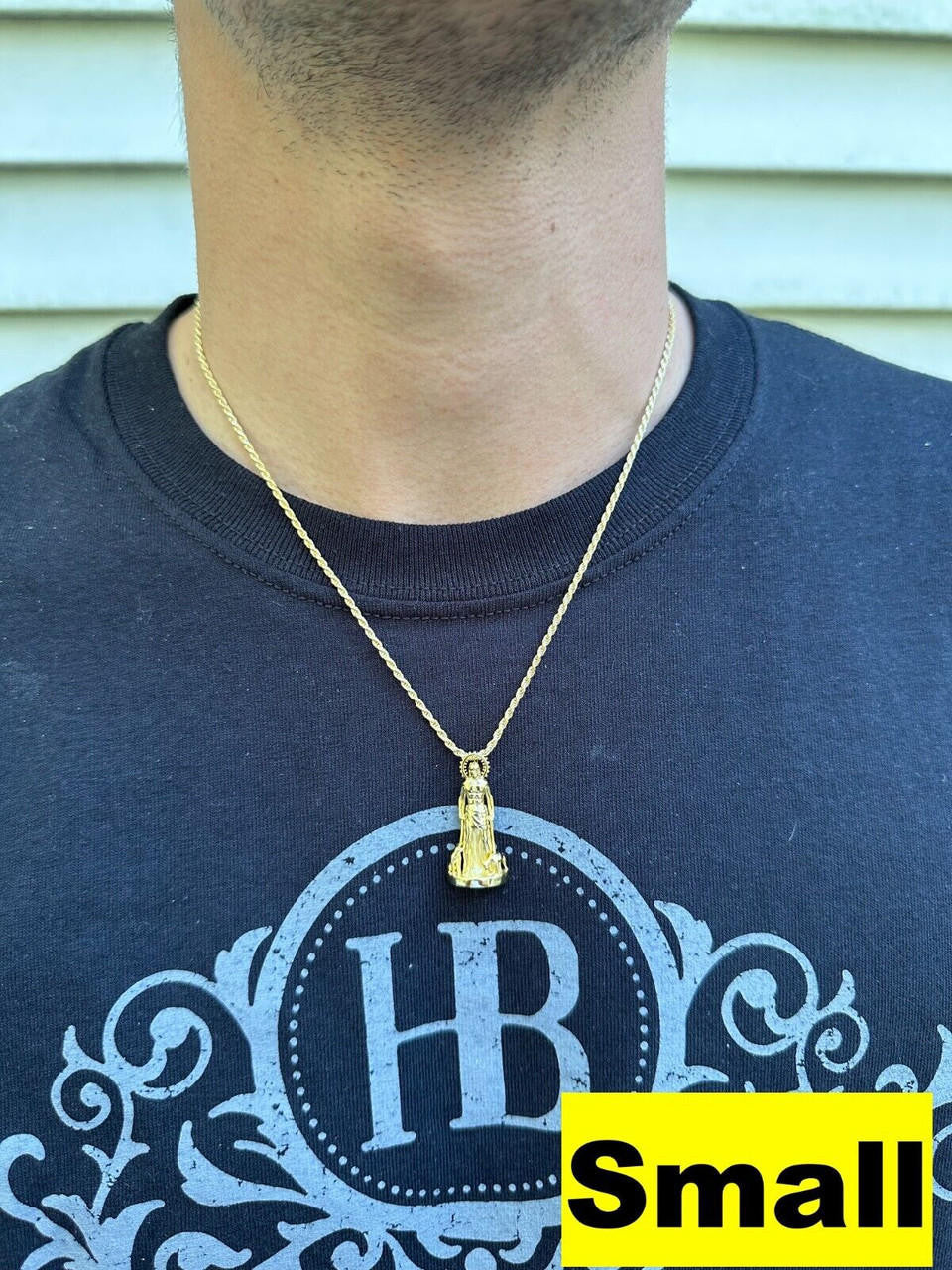 Saint Lazarus Plain San Lazaro Pendant - 14k Gold Vermeil 925 Silver - 3 Sizes 1.25"-2.5"