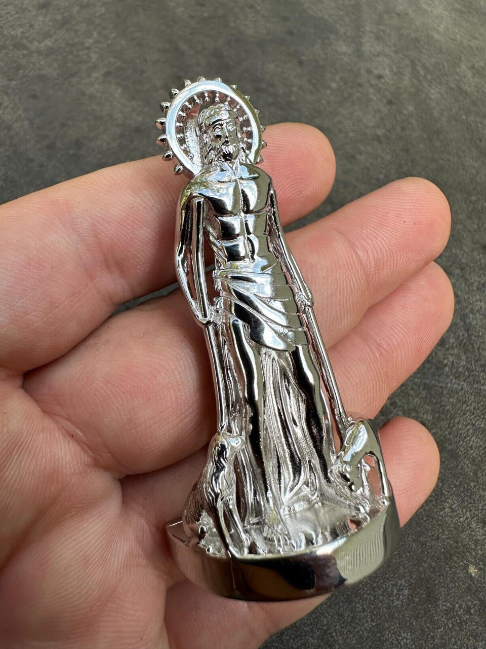 Saint Lazarus Plain San Lazaro Pendant - 925 Silver - 3 Sizes 1.25"-2.5"
