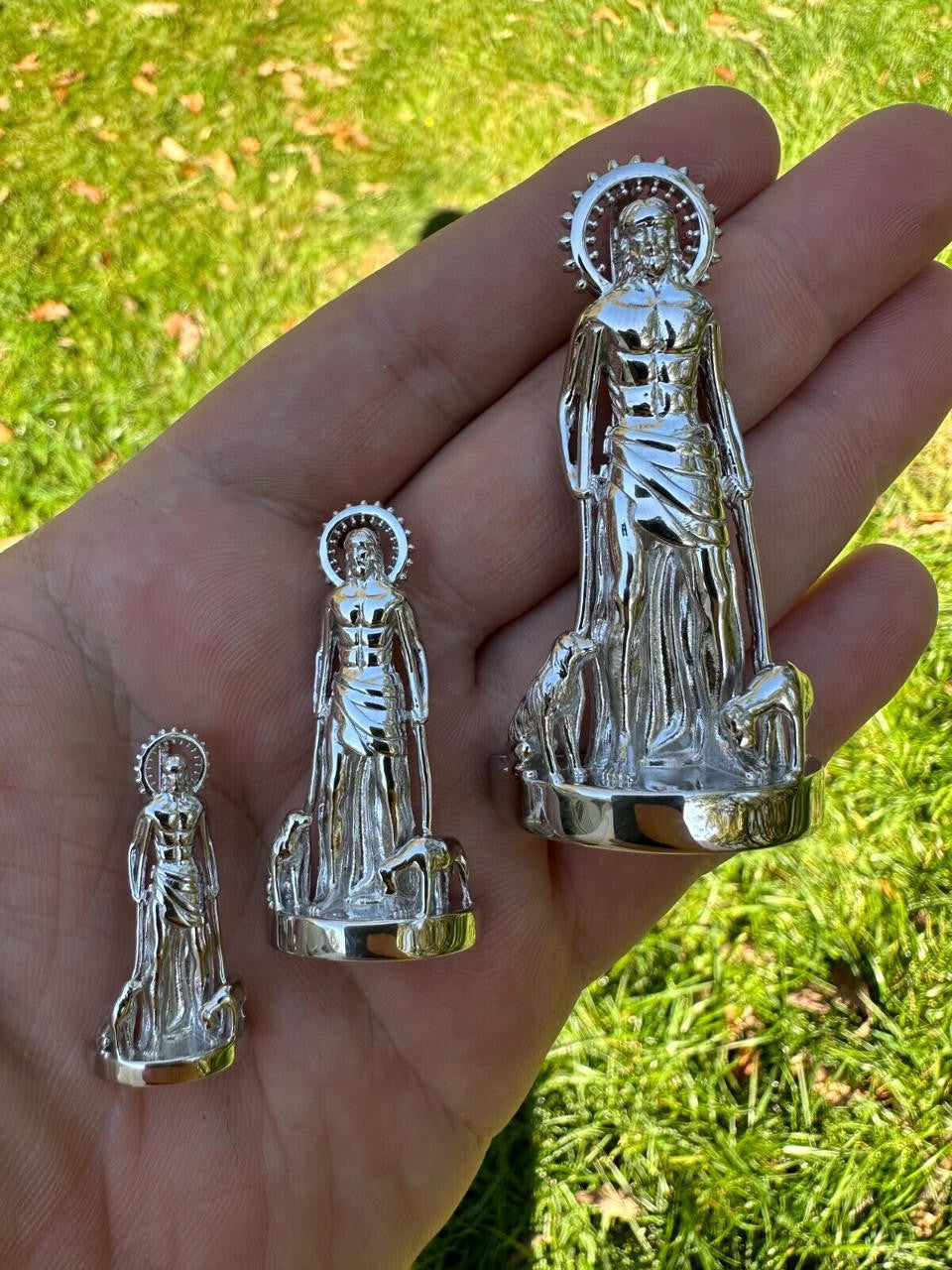 Saint Lazarus Plain San Lazaro Pendant - 925 Silver - 3 Sizes 1.25"-2.5"