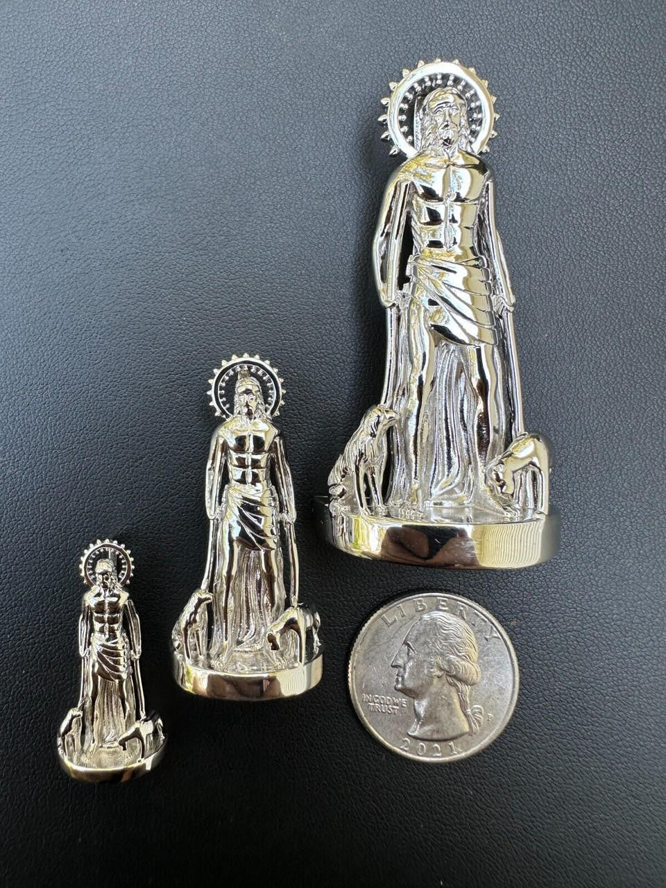 Saint Lazarus Plain San Lazaro Pendant - 925 Silver - 3 Sizes 1.25"-2.5"