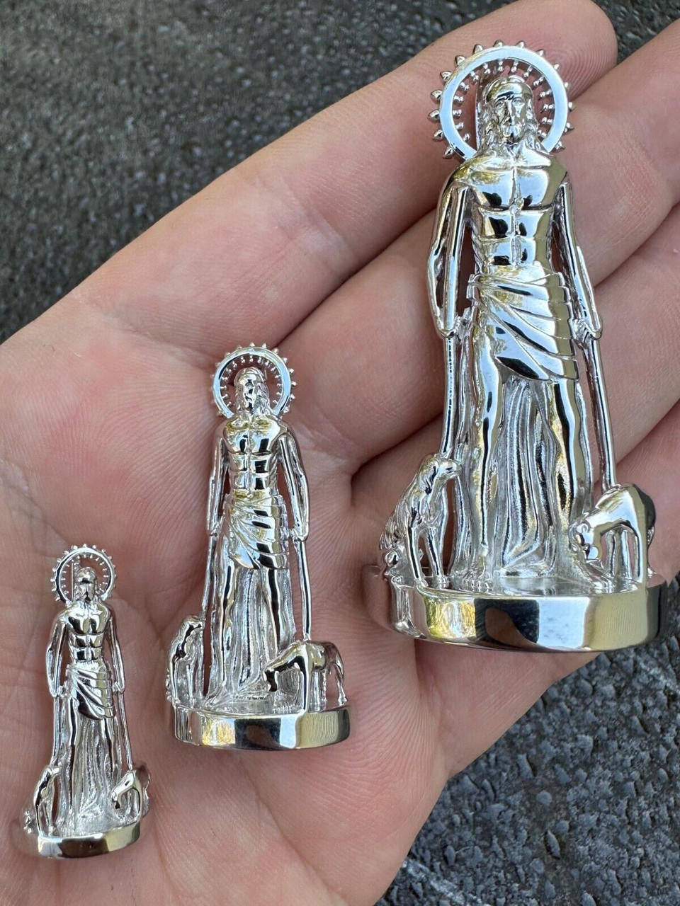 Saint Lazarus Plain San Lazaro Pendant - 925 Silver - 3 Sizes 1.25"-2.5"