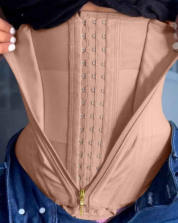 Faja Chaleco con Cremallera y 15 Varillas de Acero