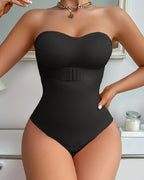 Body Faja Sin Tirantes Sin Costuras con Corte Tanga