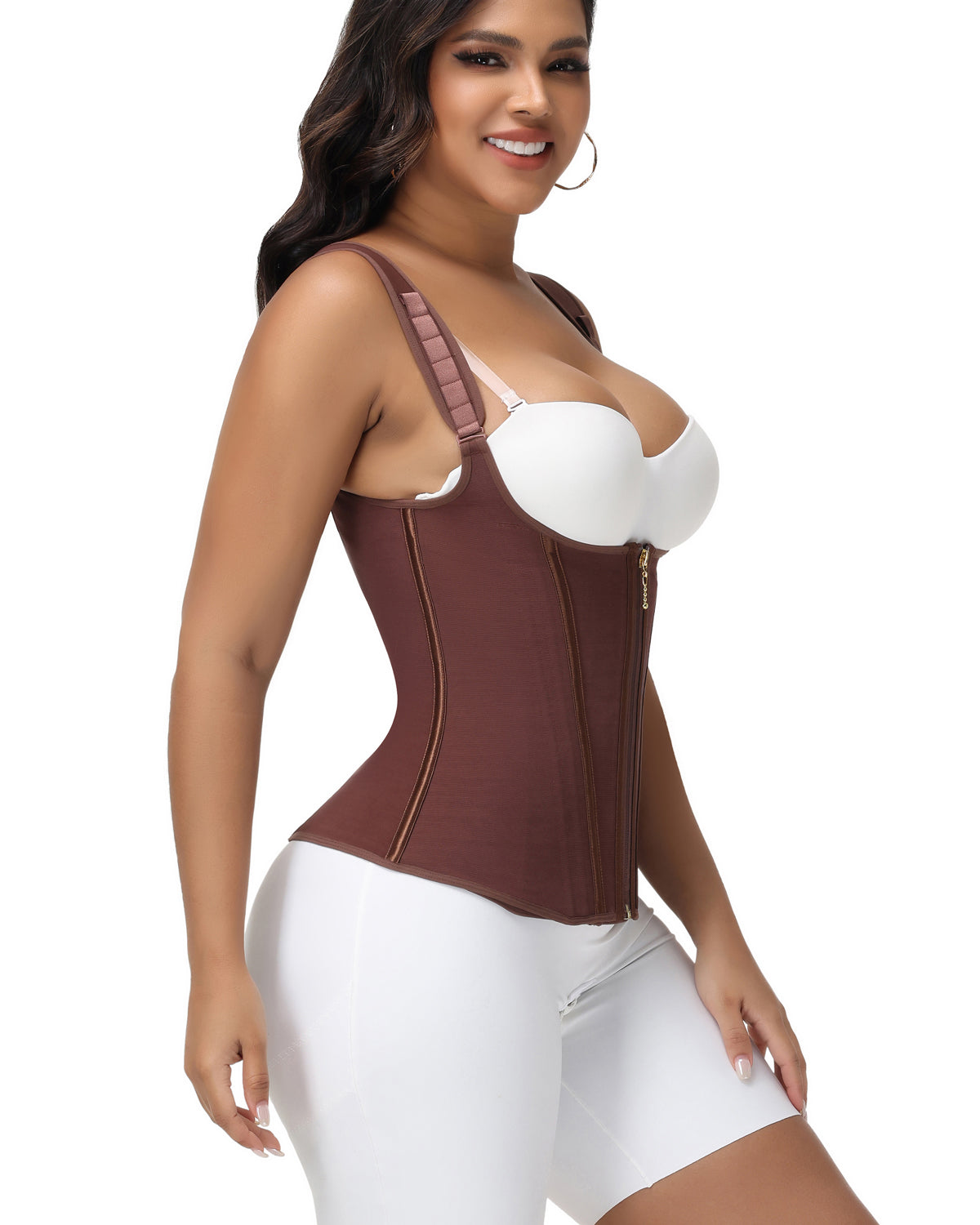 Faja Chaleco Reductora con Varillas de Acero y Tirantes Regulables