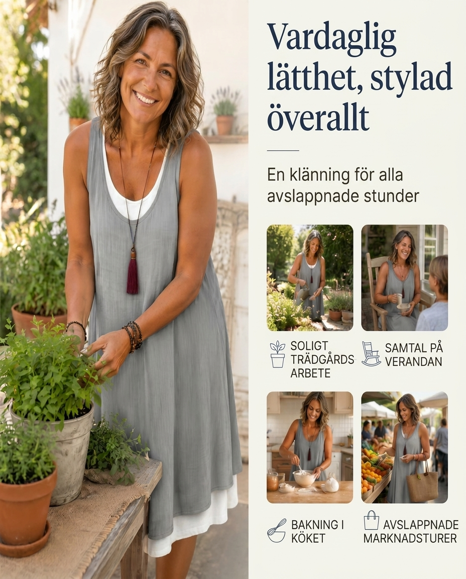 ✨Nyhet! Sommarlig lagerklänning utan axelband – 🔥Spara 50 % nu!