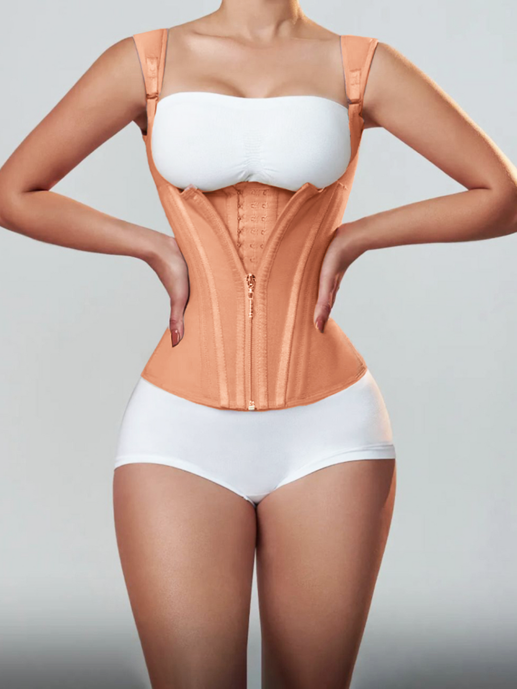 Faja Chaleco Reductora con Varillas de Acero y Tirantes Regulables