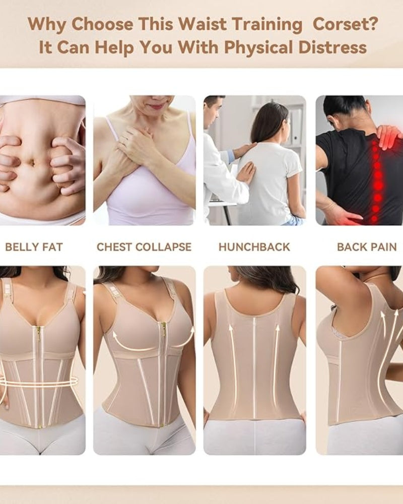Faja Chaleco de Látex con Cremallera y Sujetador Integrado