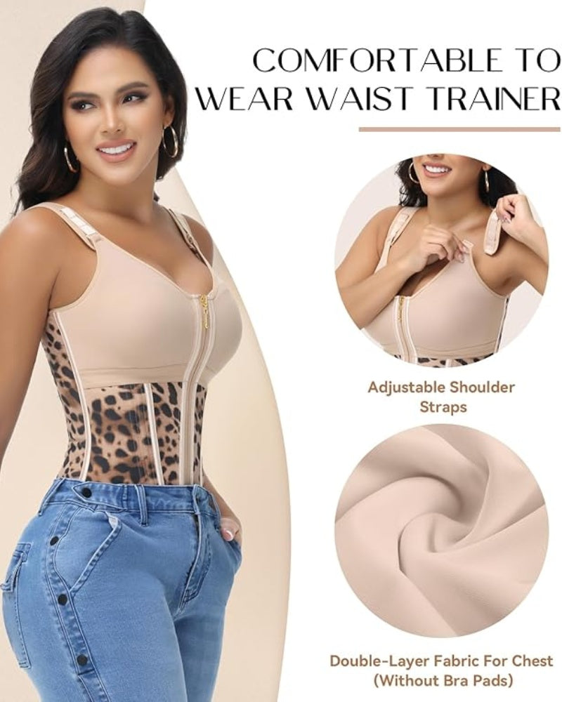 Faja Chaleco de Látex con Cremallera y Sujetador Integrado