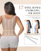 Faja Chaleco de Látex con Cremallera y Sujetador Integrado