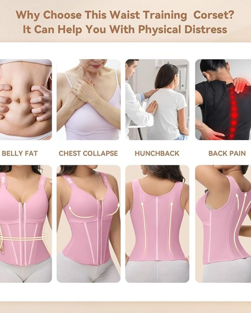 Faja Chaleco de Látex con Cremallera y Sujetador Integrado