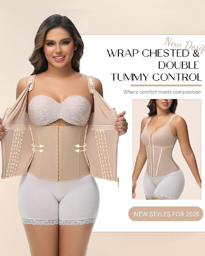 Faja Chaleco de Látex con Cremallera y Sujetador Integrado