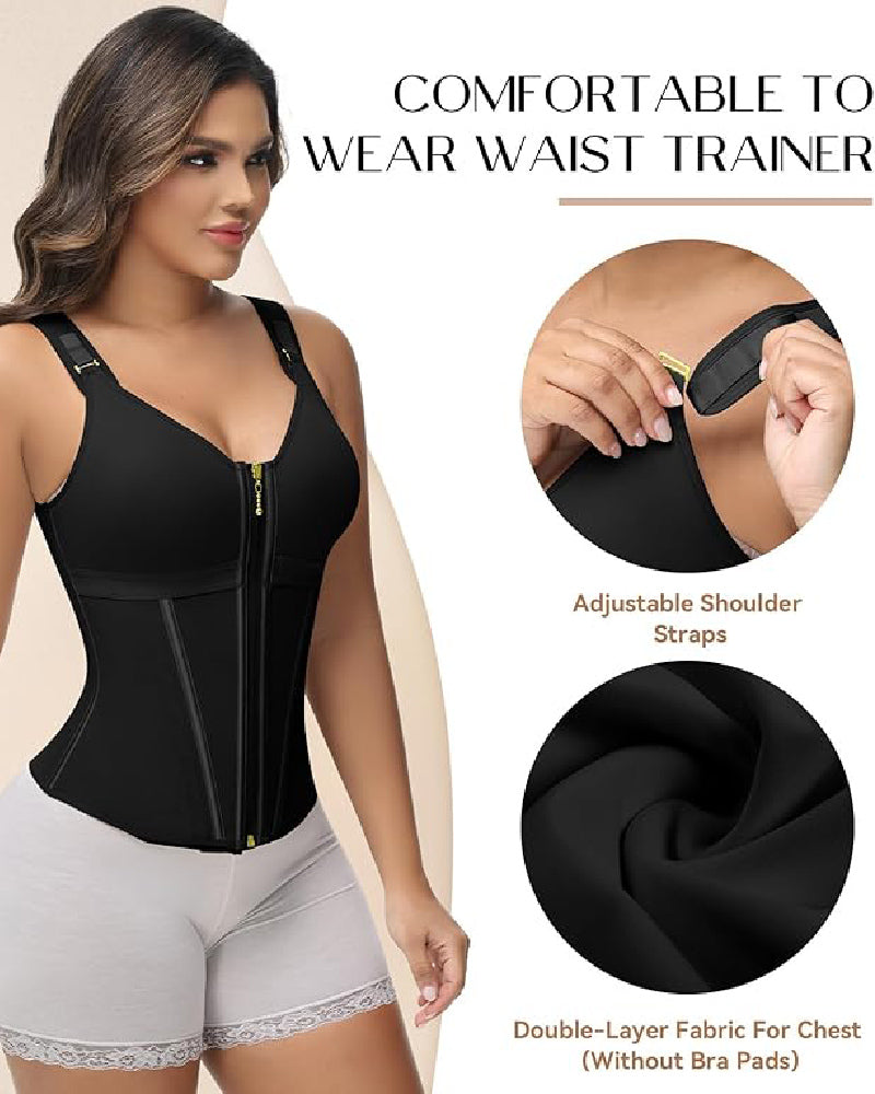 Faja Chaleco de Látex con Cremallera y Sujetador Integrado