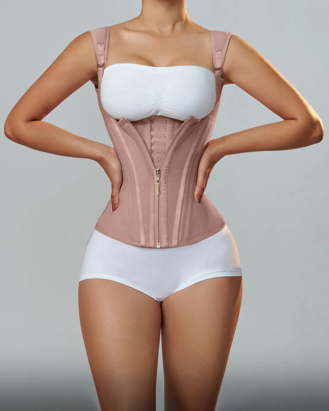 Faja Chaleco Reductora con Varillas de Acero y Tirantes Regulables