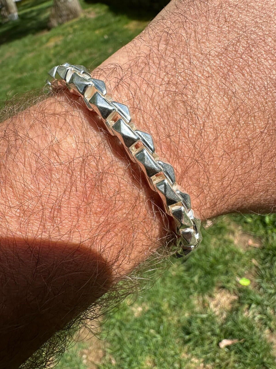 Puffed Triangle Rolo Chain Necklace Or Bracelet - Hollow 925 Sterling Silver - 7"-28" - 6mm