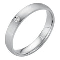 MOISSANITE Solitaire Matte Wedding Band Ring - 925 Silver