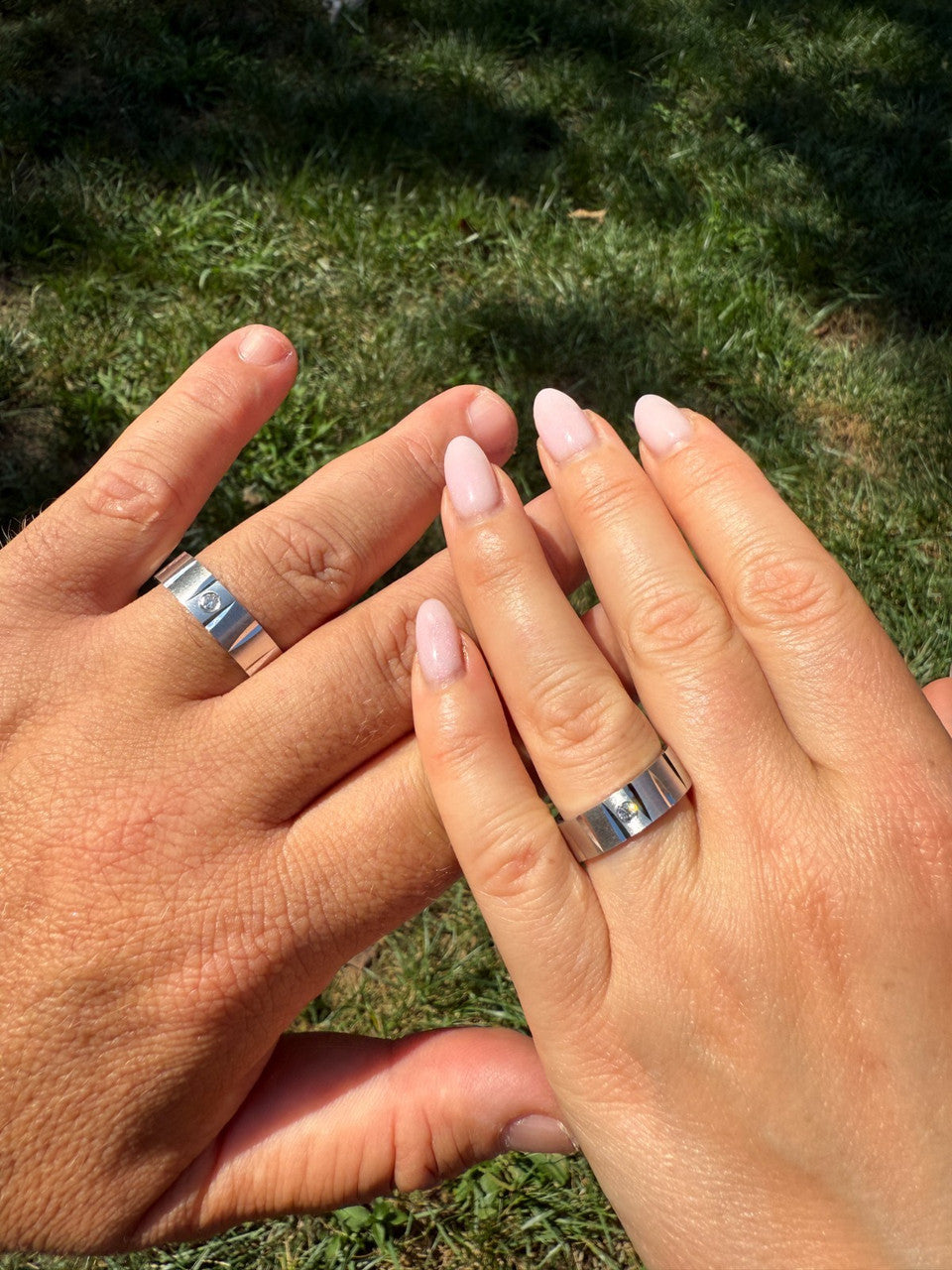 MOISSANITE Solitaire Diamond Cut Wedding Band Ring - 925 Silver