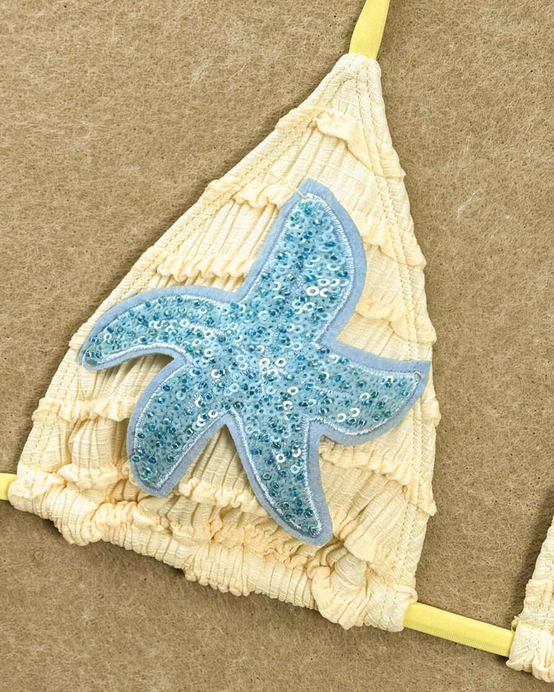 Bikini Dos Piezas Solana – Estrella de Mar de Lentejuelas y Cuello Halter