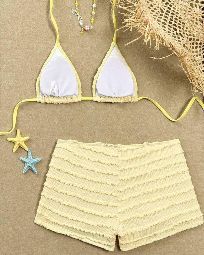 Bikini Dos Piezas Solana – Estrella de Mar de Lentejuelas y Cuello Halter