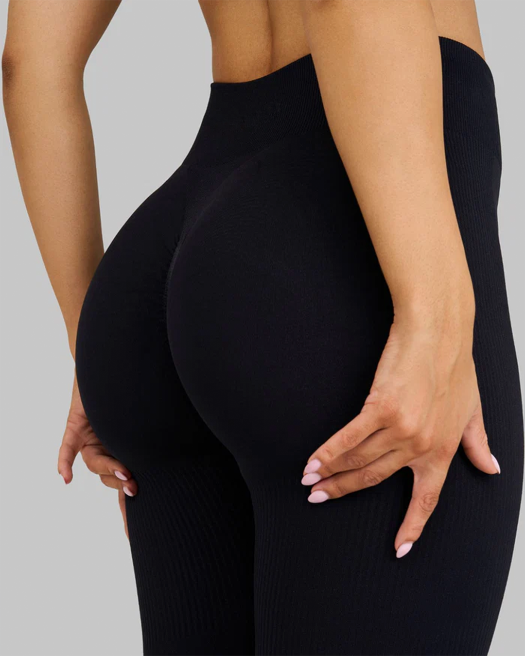 Leggings Ribbed Contour — Negro