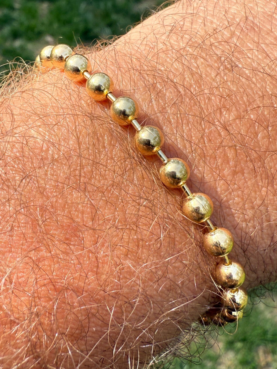 Ball Bead Bracelet - 14k Gold Vermeil 925 Sterling Silver - 8" - 5mm