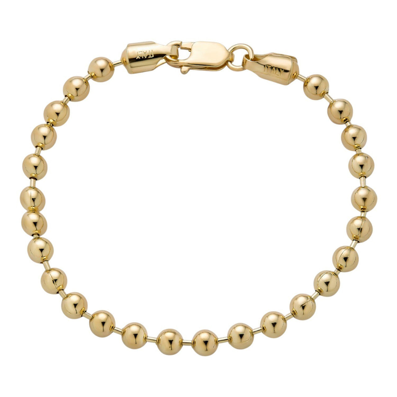 Ball Bead Bracelet - 14k Gold Vermeil 925 Sterling Silver - 8" - 5mm