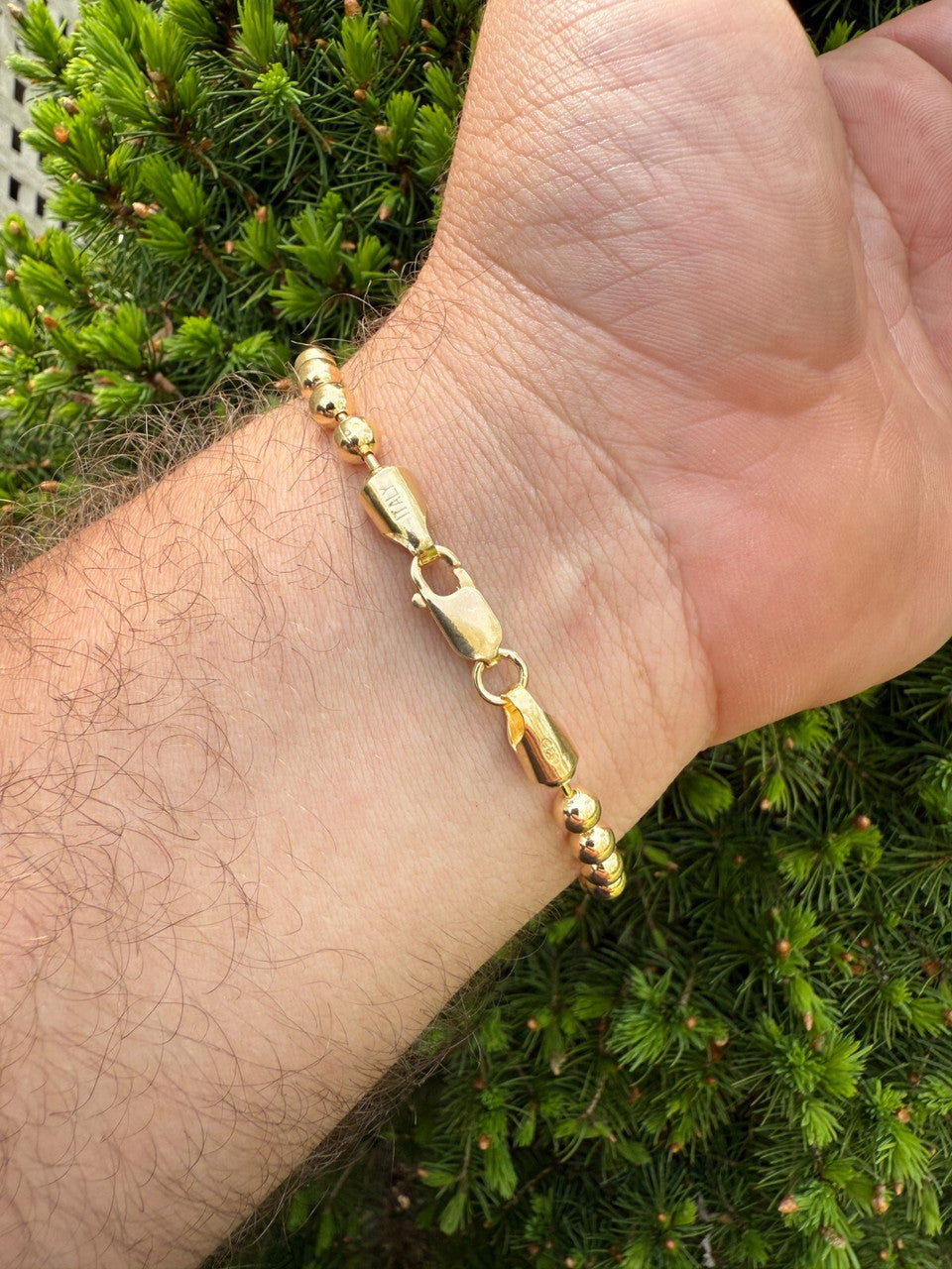 Ball Bead Bracelet - 14k Gold Vermeil 925 Sterling Silver - 8" - 5mm
