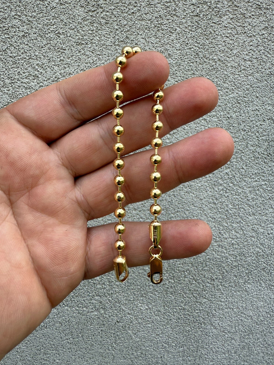 Ball Bead Bracelet - 14k Gold Vermeil 925 Sterling Silver - 8" - 5mm
