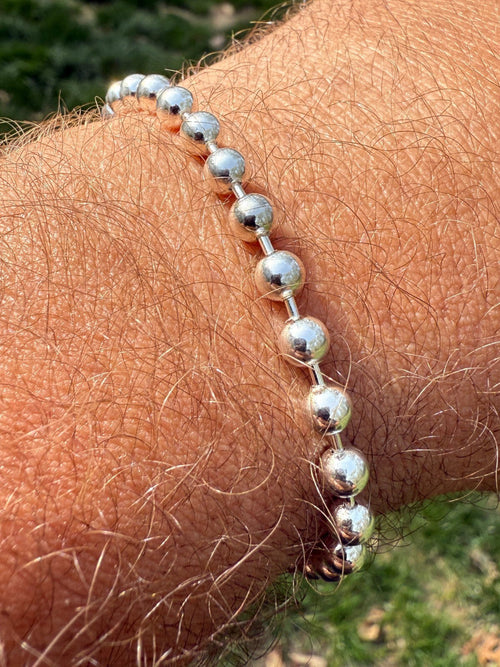 Ball Bead Bracelet - 925 Sterling Silver - 8" - 5mm