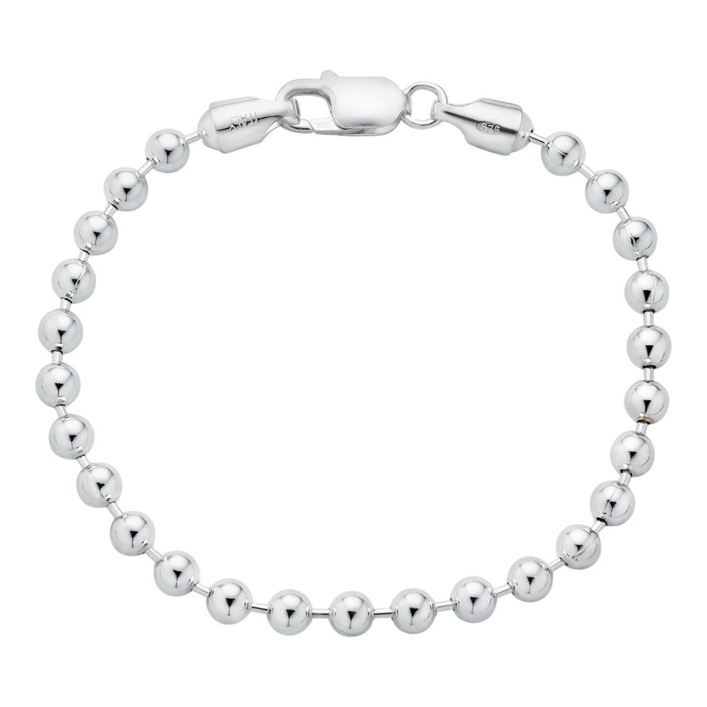 Ball Bead Bracelet - 925 Sterling Silver - 8" - 5mm