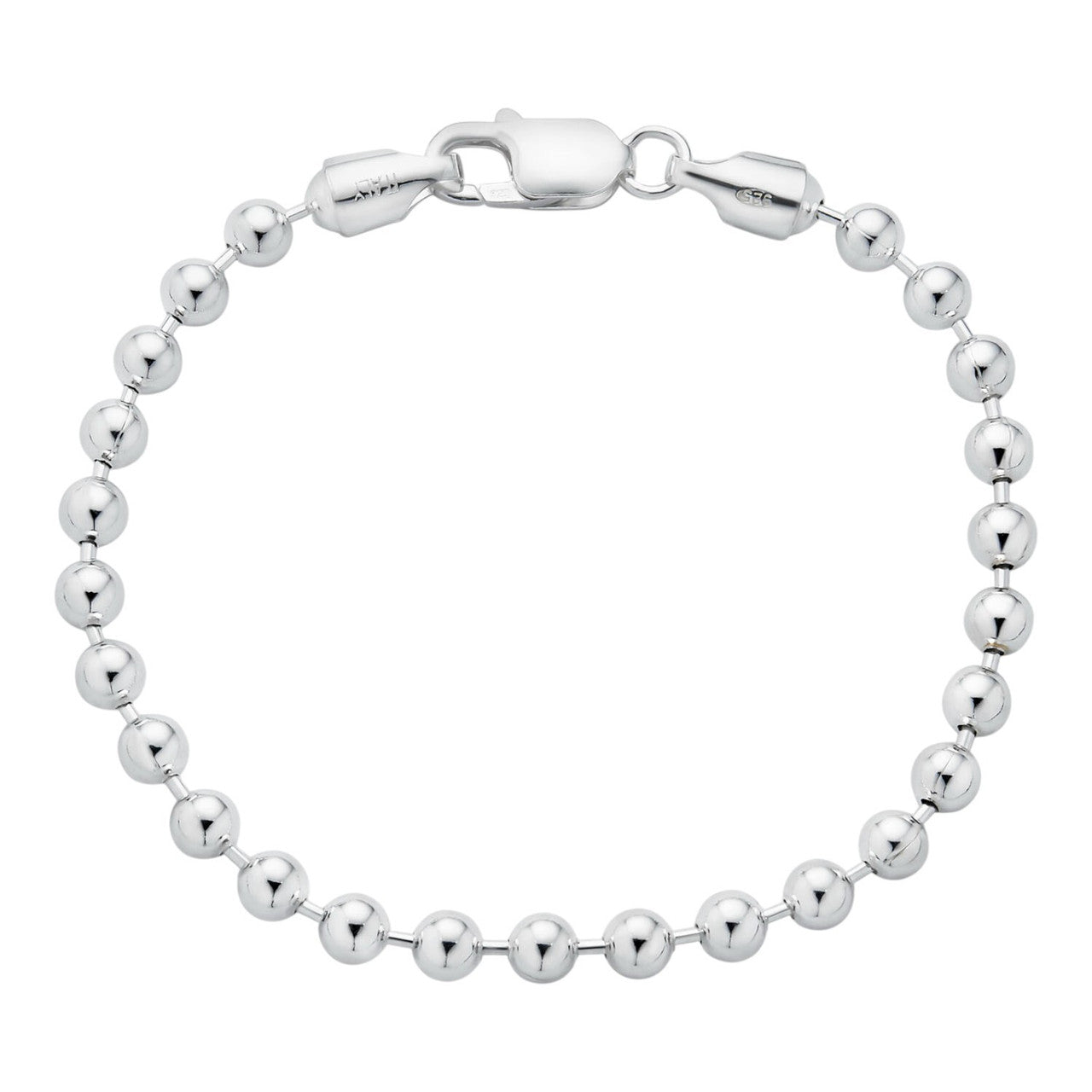 Ball Bead Bracelet - 925 Sterling Silver - 8" - 5mm