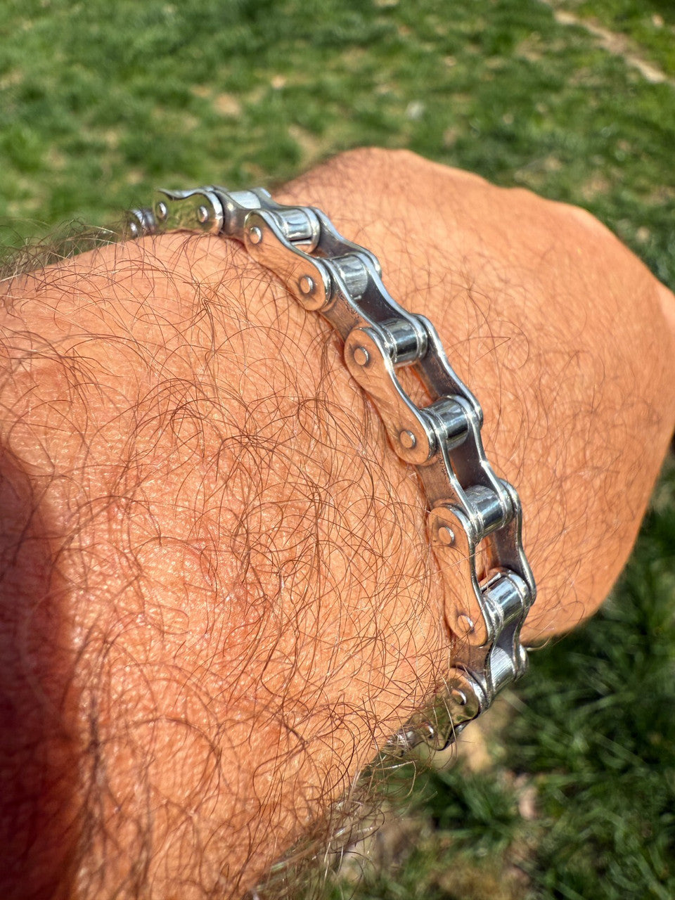 Bike Chain Bracelet - Oxidized 925 Sterling Silver - 7"-9" - 9mm