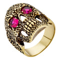 Sugar Skull & Roses Ring - 14k Gold Vermeil 925 Silver Oxidized