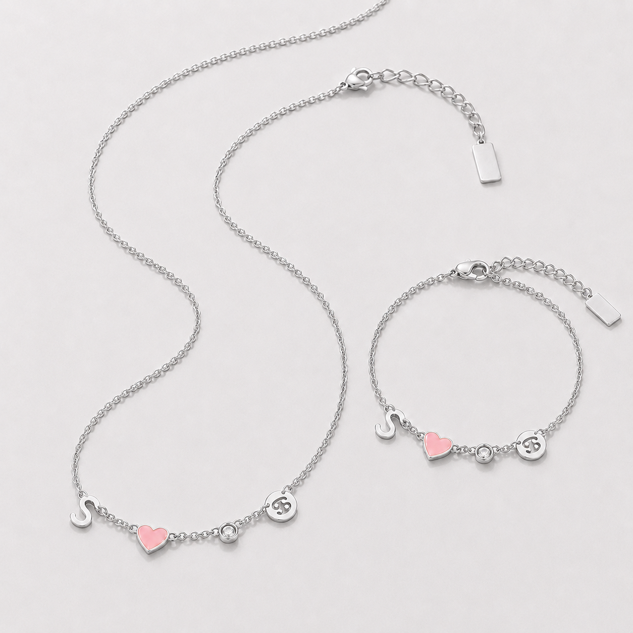 Collar Personalizado con Inicial, Piedra de Nacimiento y Signo del Zodiaco