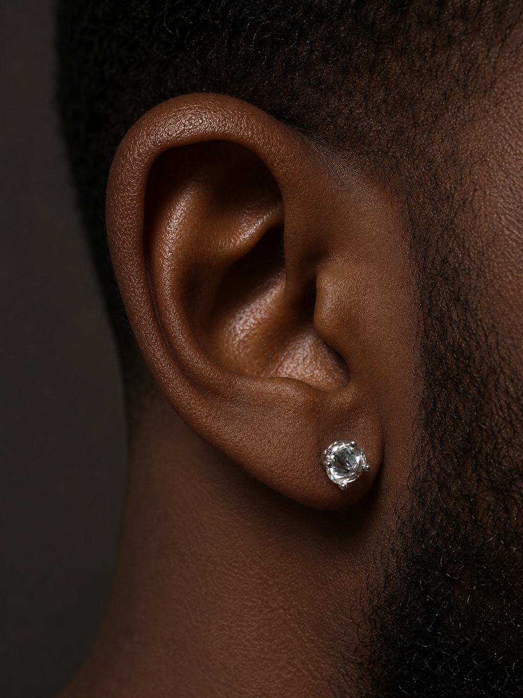 MOISSANITE Upside Down Reverse Set Pushback Stud Earrings - 925 Silver - 5mm-8mm - 1-4ct