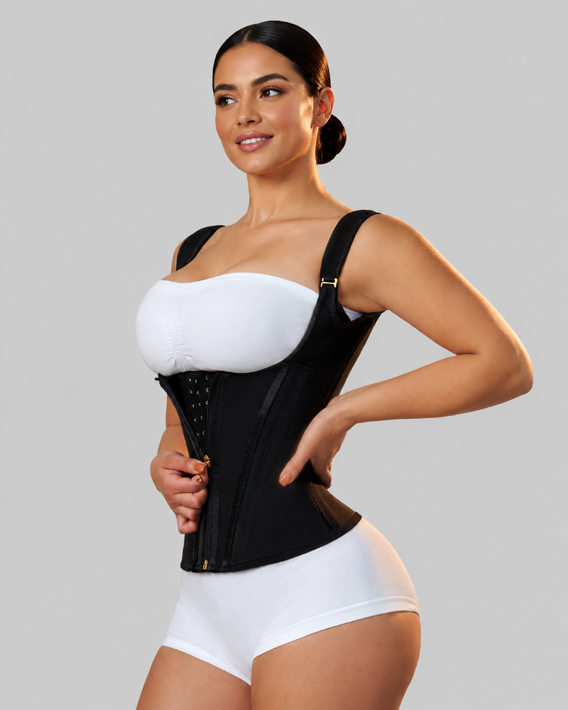 Faja Chaleco Reductora con Varillas de Acero y Tirantes Regulables