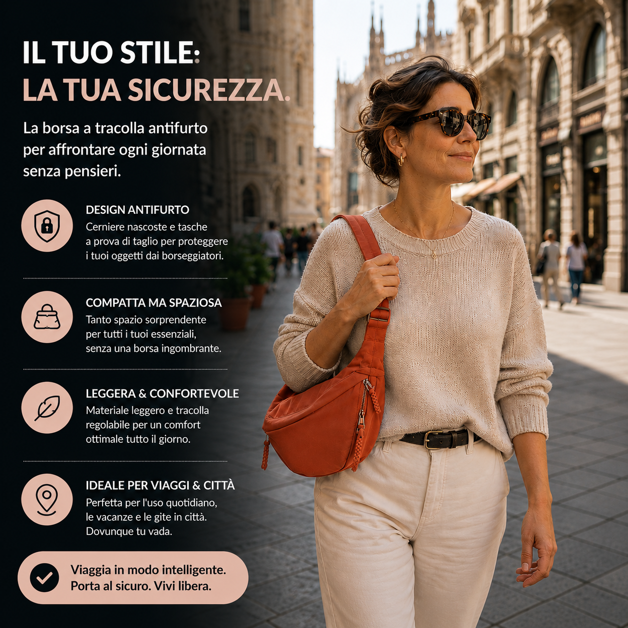 Gioia | Bolso de hombro naranja