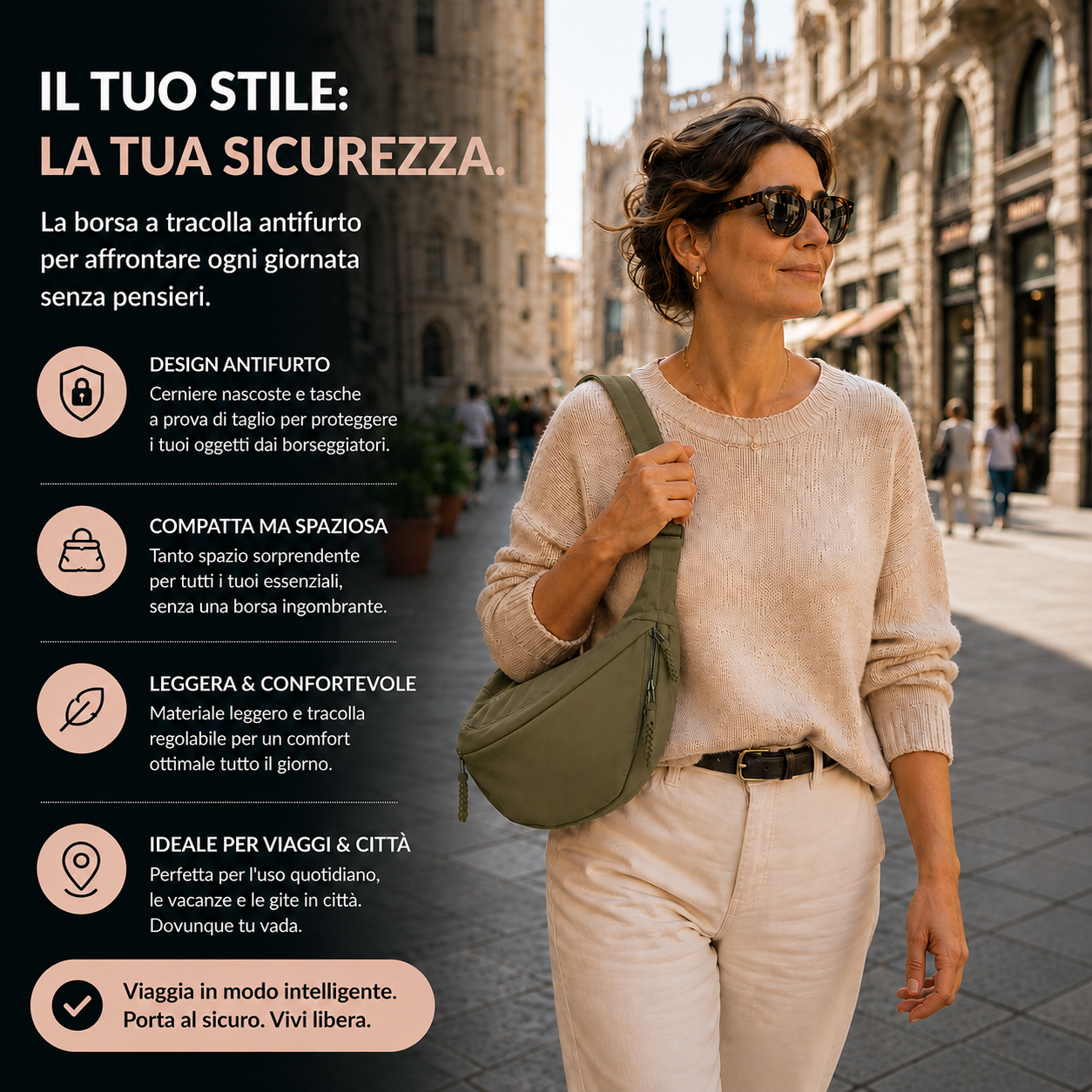 Violeta | Bolso de Hombro Verde Oliva