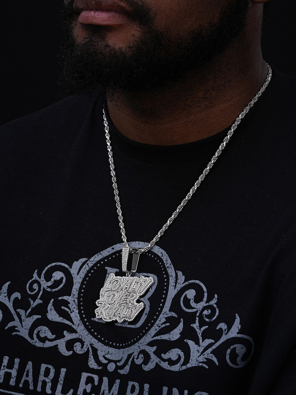 MOISSANITE LOYALTY OVER ROYALTY Hip Hop Pendant - 14k Gold Vermeil Or 925 Silver - Large 2.75"