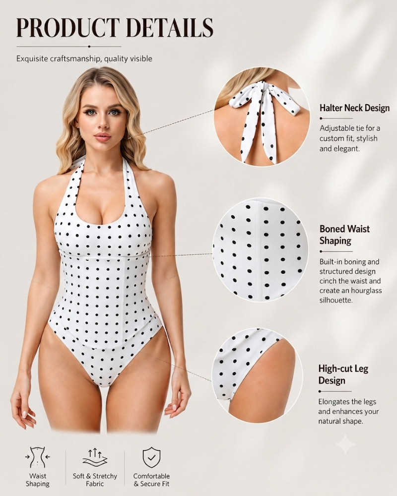Conjunto Bañador con Corsé Moldeador Desmontable – Efecto Reloj de Arena