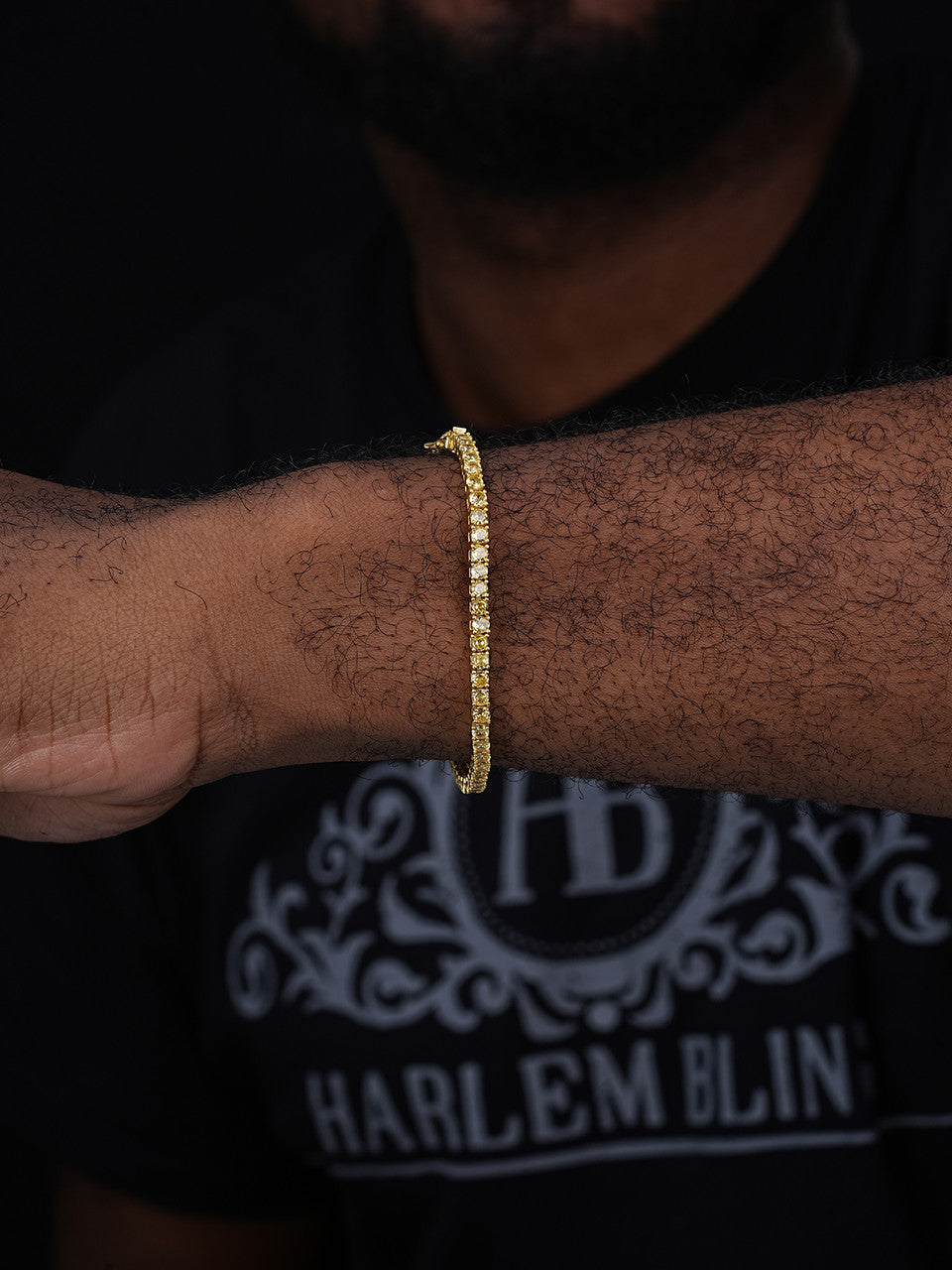 3mm Canary Yellow CZ Tennis Bracelet Real 925 Sterling Silver 14k Gold Plated