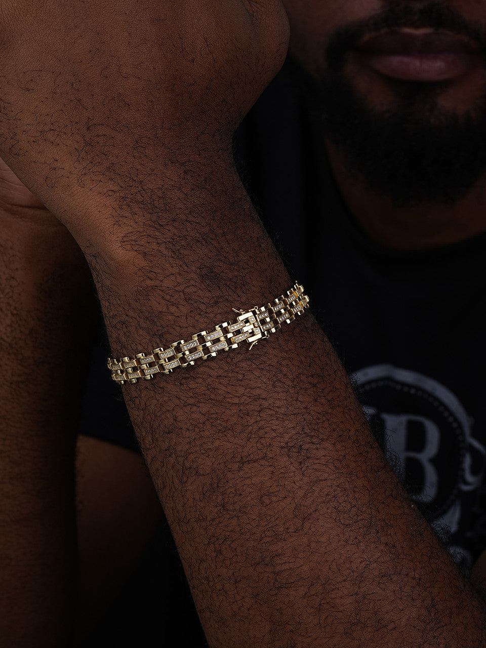 MOISSANITE Custom Presidential Link Bracelet Iced Out - 14k Gold Vermeil 925 Silver - 10.5mm - 7"-8.5"