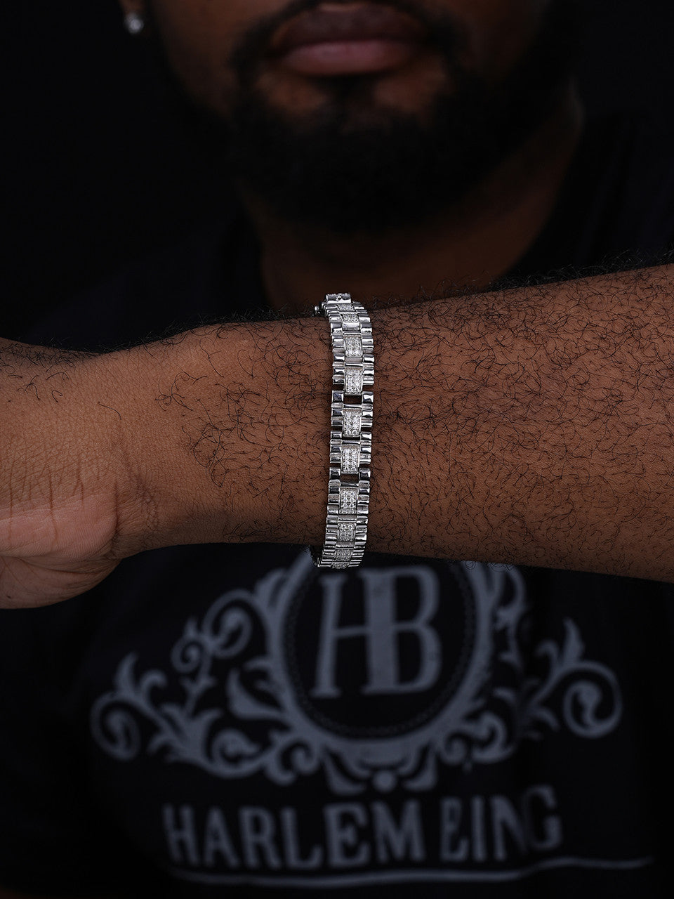 Everyday Classic Presidential Custom Link Bracelet Iced Out CZ Stones - 925 Silver - 10mm - 7.5"-8.5"