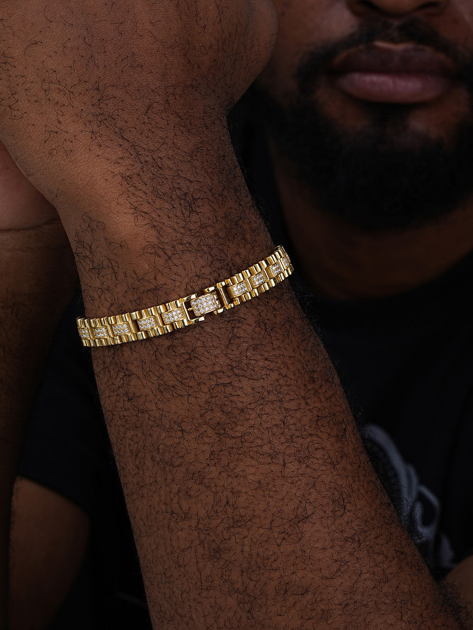 MOISSANITE Everyday Classic Presidential Custom Link Bracelet Iced Out - 14k Gold Vermeil 925 Silver - 10mm - 7.5"-8.5"